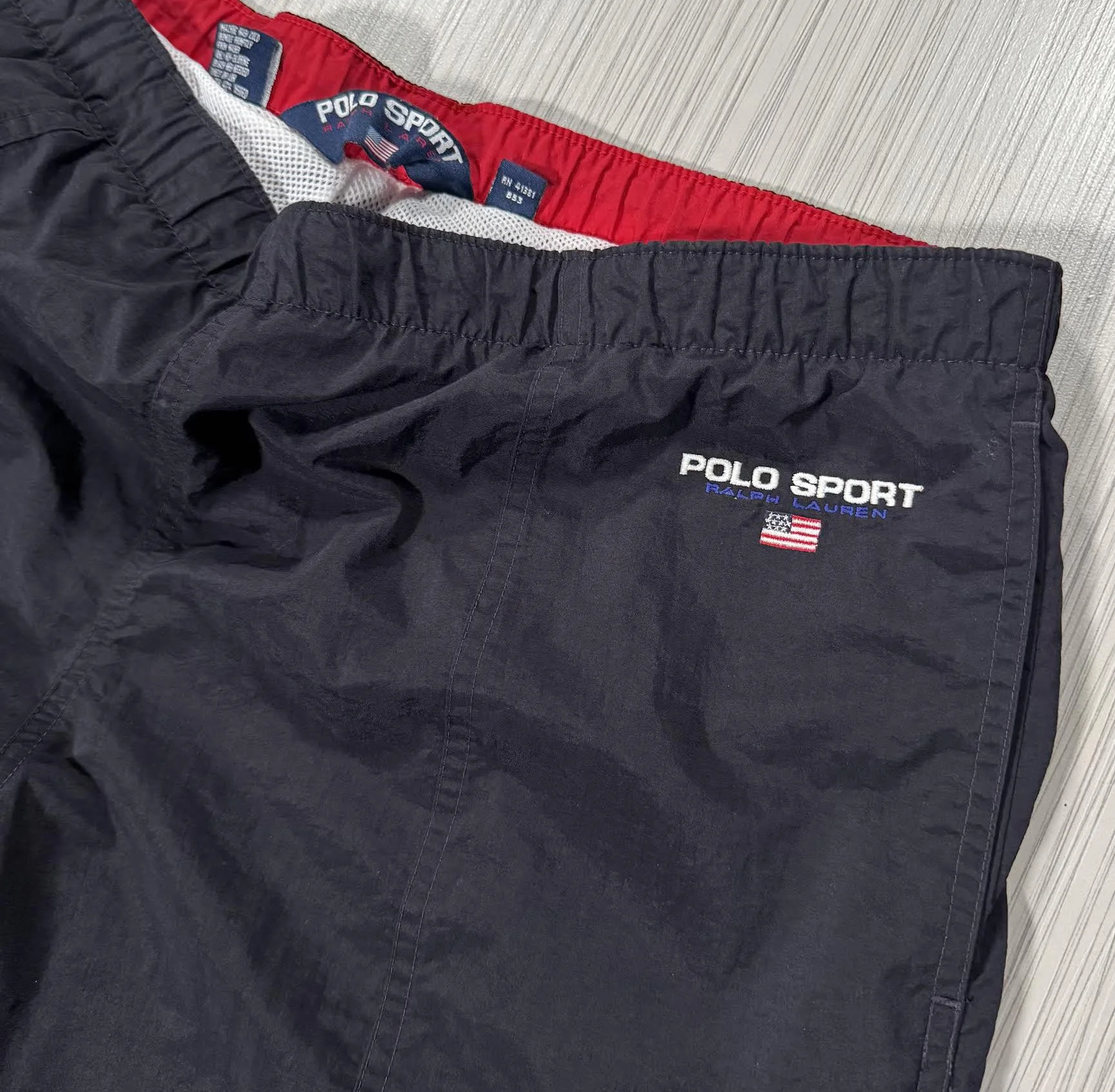 Vintage Polo Sport Ralph Lauren Navy Windbreaker Pants (Size M